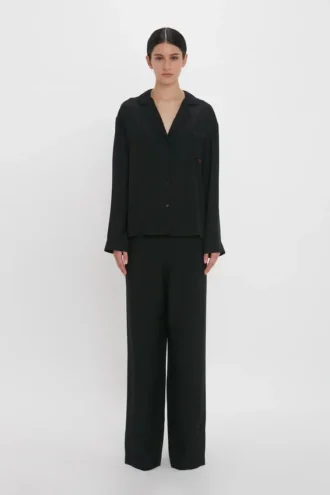 VB Monogram Pyjama-Set in Schwarz
